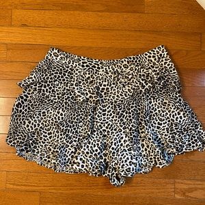 Zara Leopard Ruffled Skort